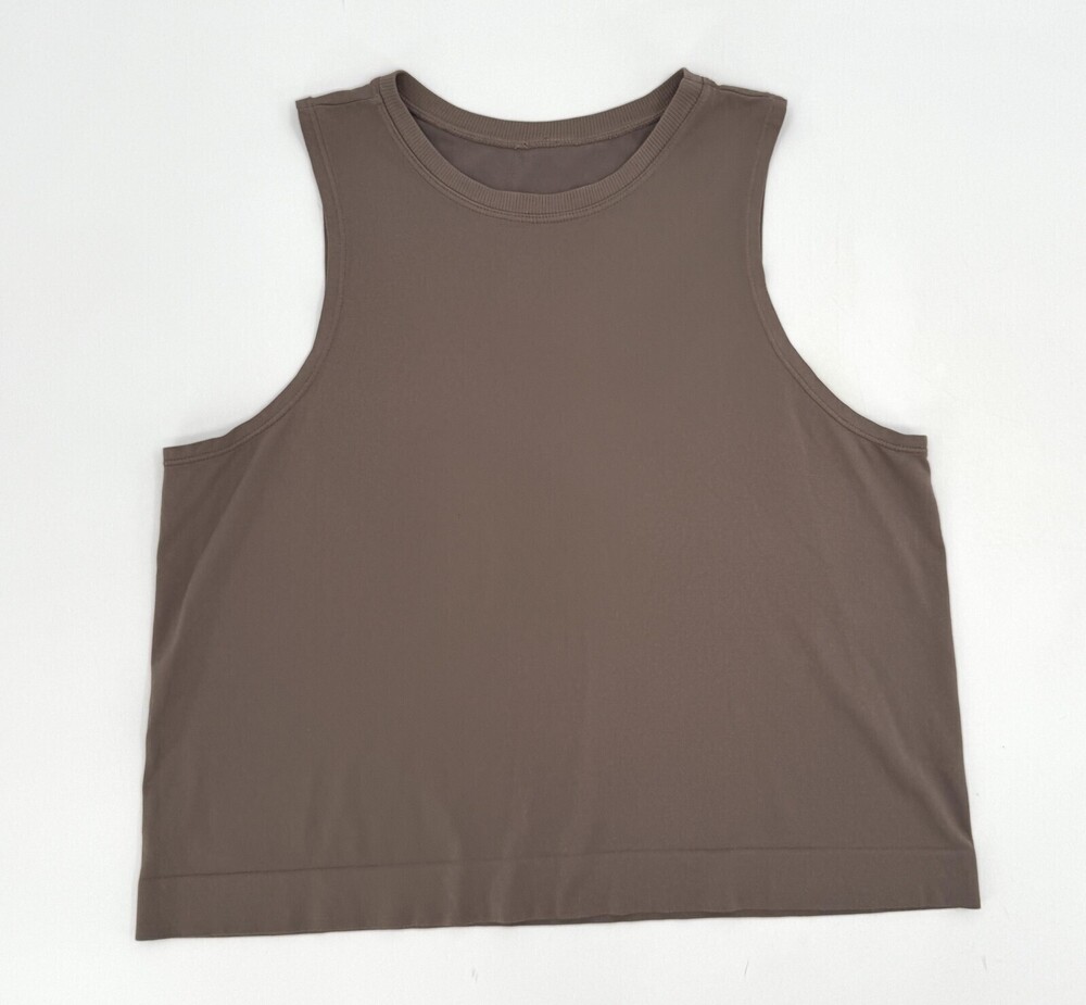 Avocado Tank Top Womens Brown Sleeveless Cropped Athletic Made in Los Angeles